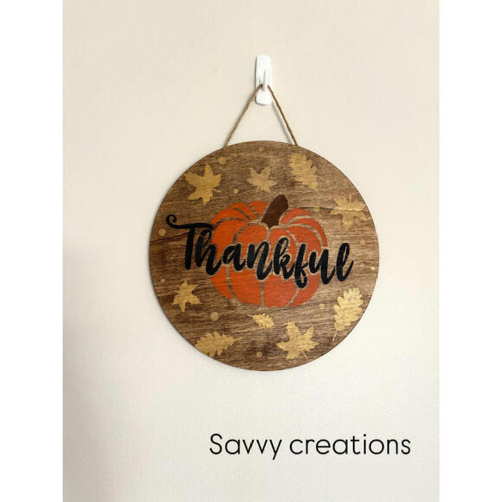 Thankful Fall Pumpkin Wooden Wall Hanging